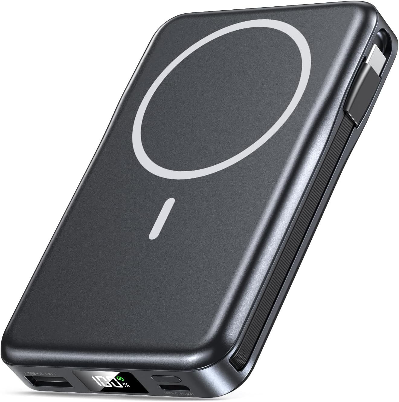 Anker Magnetic Battery 5K, Slim Wireless Portable Charger Compatible with MagSafe, iPhone 15/15 Plus/15 Pro/15 Pro Max, iPhone 14/13/12 Series (Black) product image